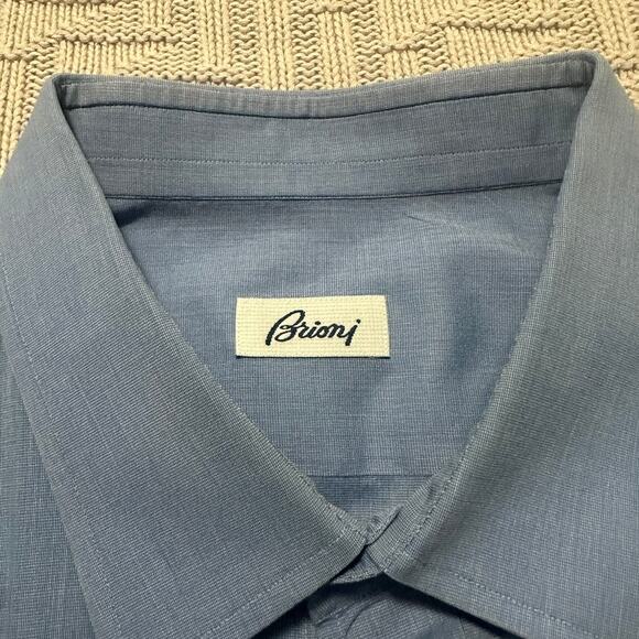 Brioni blue button down size 17.5 - Picture 4 of 8
